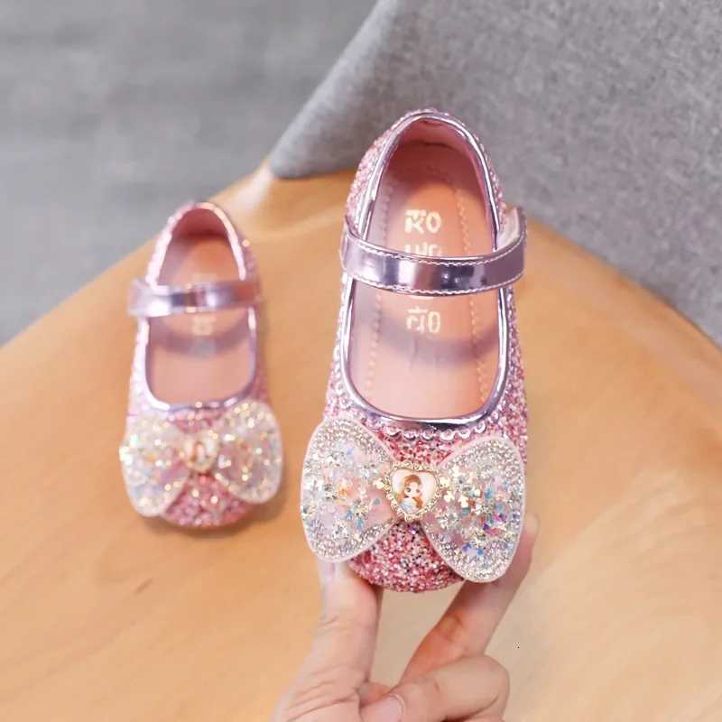 21-36 Kids Shoes For Girls Bling Rhinestone Children Princess Shoes Girls Flats Mary Jane Toddler Girl Shoes SilverPink XJ250724