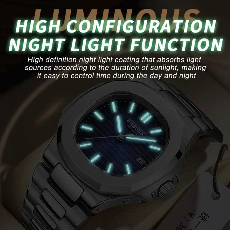 BINBOND Top Brand Luxury Men Quartz Watch Waterproof Date Male Clock Stainless Steel Business Mens Watches Relogio Masculino W250724