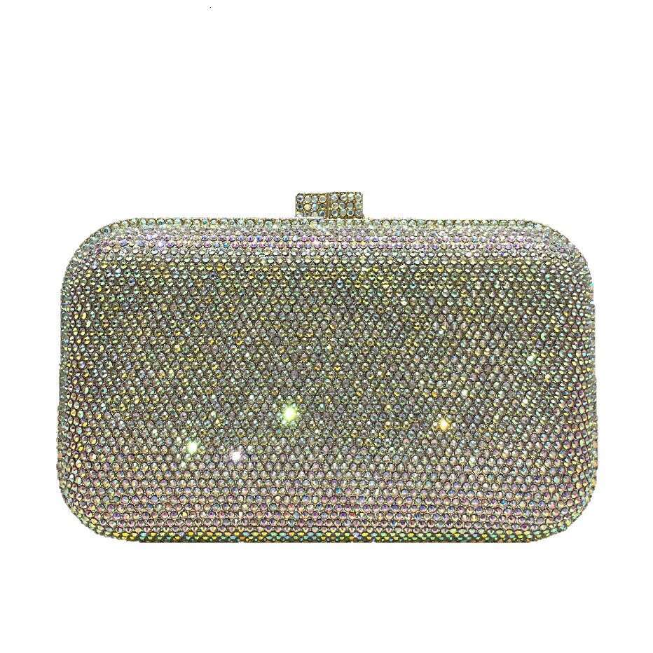 Designer Luxury Evening Diamond Golden Shiny Luxurious Rhinestone Women's Fashionable Elegant Evening Clutch Handbag Bridal Bag