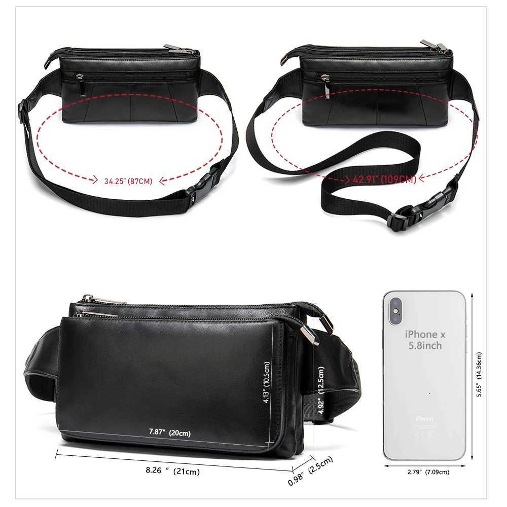 VESTAL Mens Waist Bag Genuine Leather For Men Male Fanny Pack Designer Luxury Brand Bag Belt Men Chest/hip Bags Sling Pack 8940 G250723
