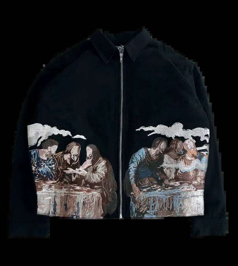 Women's Wear American Leather Y2kcoats Mens Womens Hip Hop Retro Embroidery Oversized Jacket Casual Zipper Motorcycle Clothes