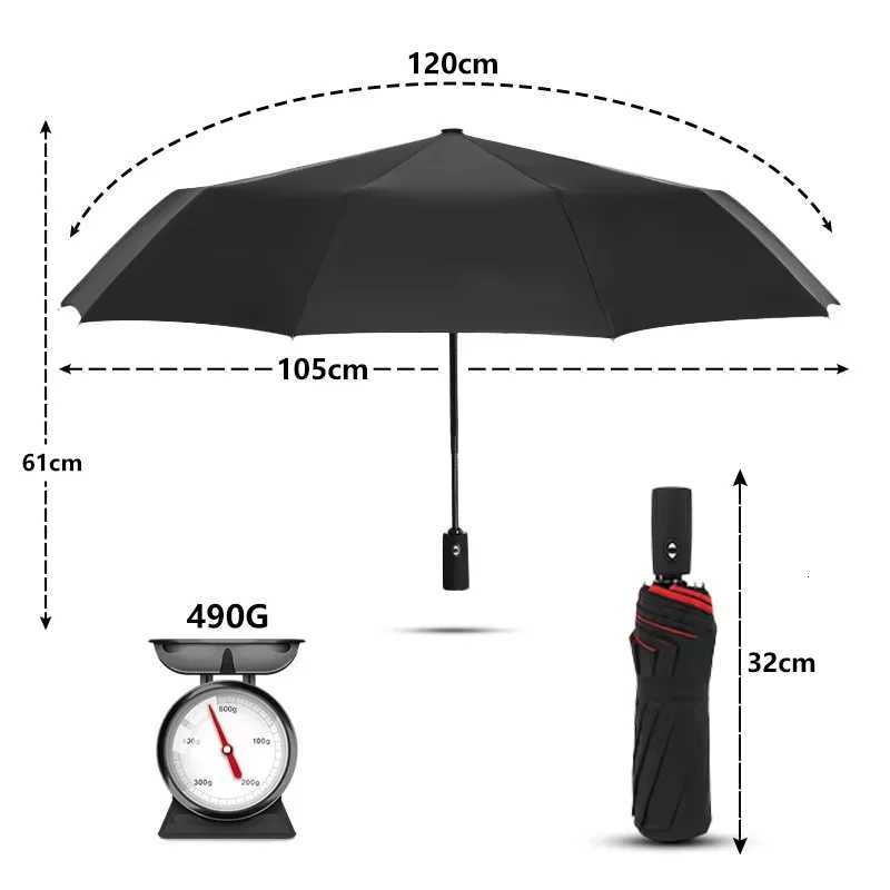 10-Bone Reinforced Umbrella Mens Business Strong and Durable Wind-Resistant Umbrella Anti-UV Sunscreen Umbrella for Women Sunny R250724