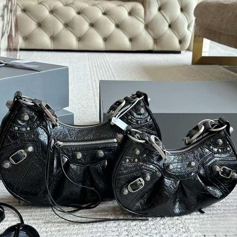 Y2K BAG Women Designer Crossbody Half-moon Motorcycle Bag Fashionable And Cool Street Style