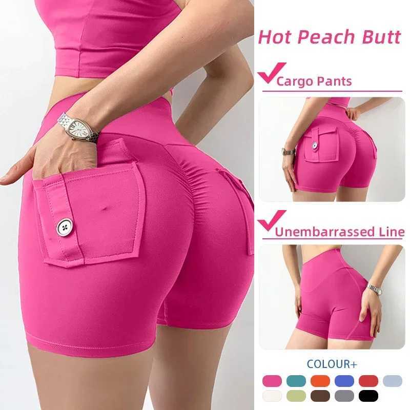 Yoga Shorts for Women Pocket Scrunch Butt Gym Leggings High Waist Push Up Tights Sexy Sports Shorts Fitness Running Shorts XJ250724