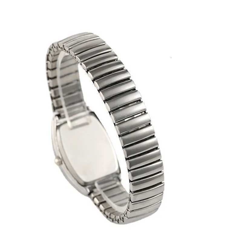 Fashionable Barrel-Shaped Simple Elegant Quartz Watch Womens Elastic Band Retro Womens Watch W250724
