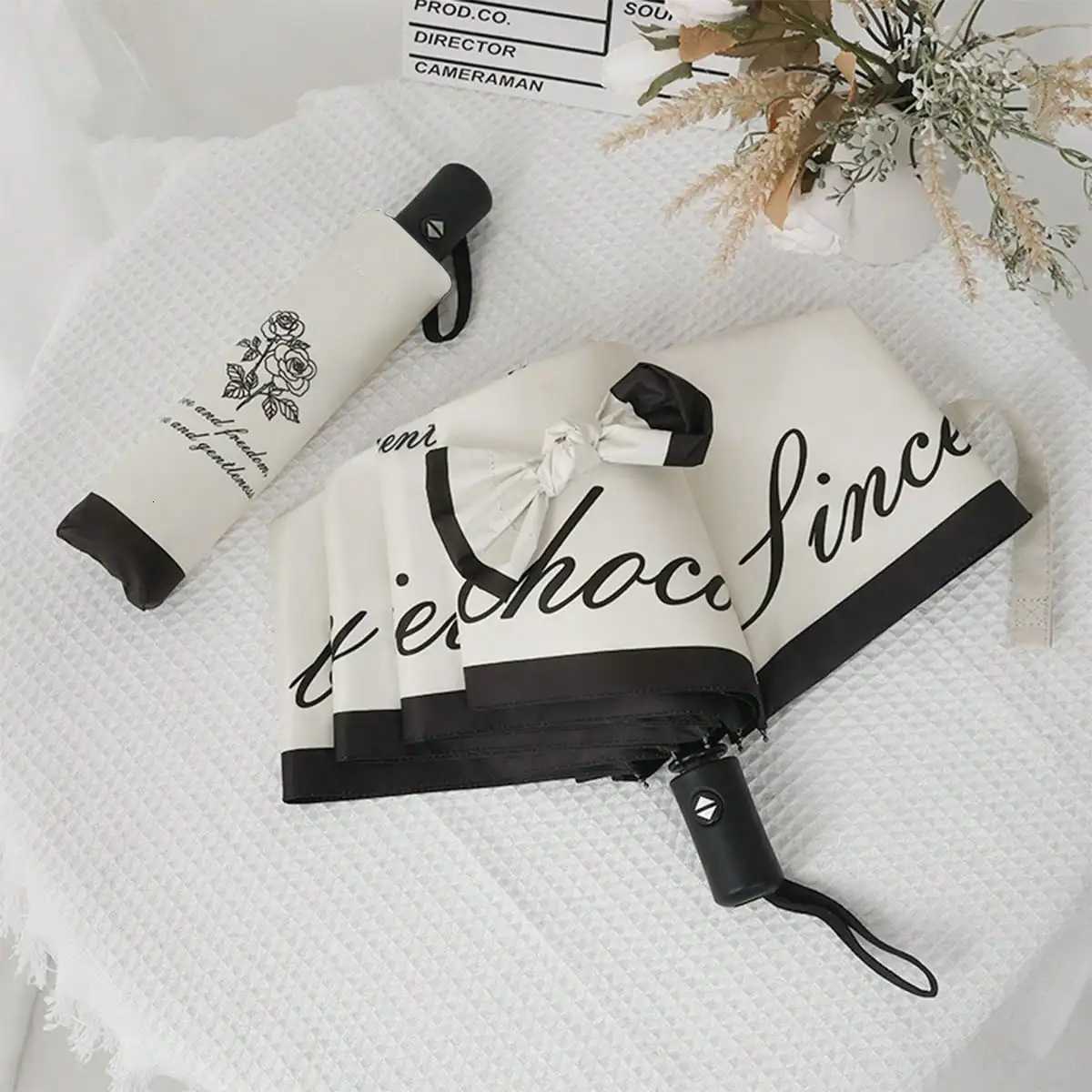 2025 New Summer Womens UV Umbrella Folding Windproof Sunshade Umbrella Flower Double Layer Portable Sun Umbrella R250724