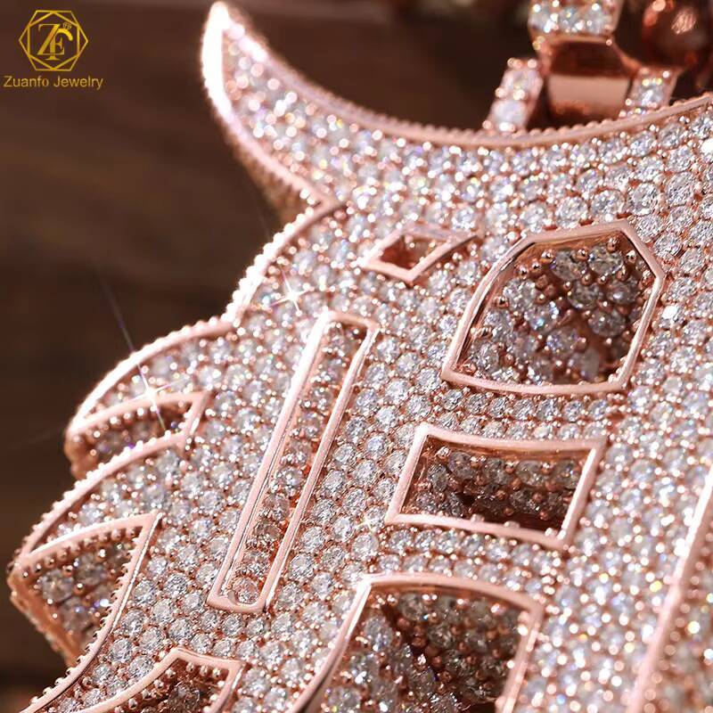 Luxury VVS Mossanite Diamond Pendant Iced Out Hiphop Jewelry Initial Letter 925 Sliver Hiphop Custom Moissanite Pendant