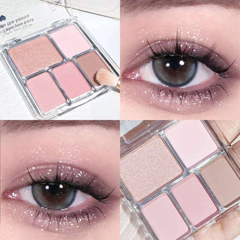 5-Color Eyeshadow Palette Soft & Smoky Tones, Easy Blend, lti-Look Makeup, Rose/Nude Options, Unisex, Certified, Skin-Friend X250723