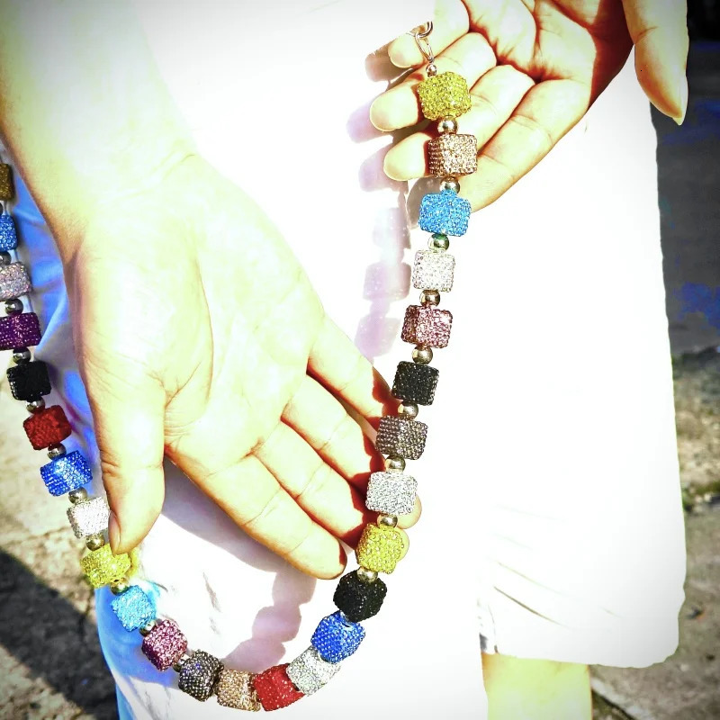 DIY Square Five Colors Rhinestone Pants Chain Fashionable Men And Women Ones Waist Accessories Hip Hop Jewelry Key Chain 250722
