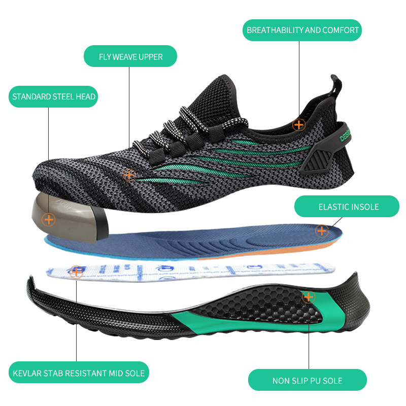 Edenbo Steel Toe Shoes for Men and women Lightweight Work Shoes Indestructible Safety Sneakers Puncture Resistant Construction Shoes Composite Toe Sne