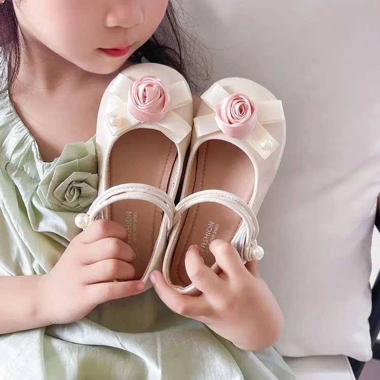 100% Cotton Linen Cotton Linen Cotton Linen for Wedding Par Fashion Sweet Girl Princess Shoes Causal Versatile Childrens Flats Spring Autumn New XJ250