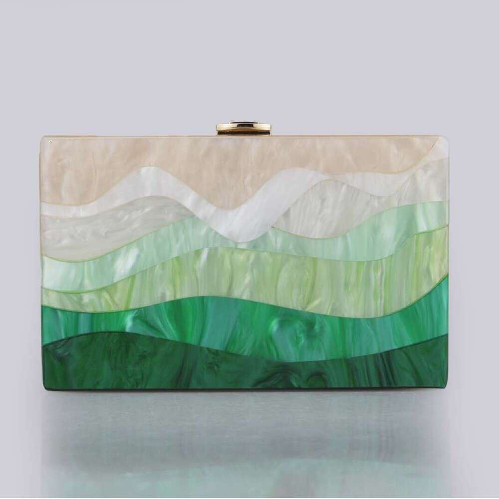 Designer Luxury Evening Diamond Evening Patchwork Trendy Acrylic Single Shoulder Chain Bag for Women