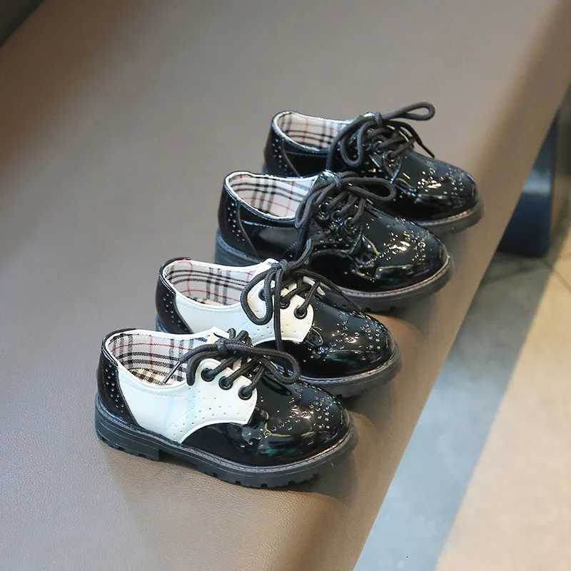 Childrens Leather Shoes Round Toe Lace-up Elegant Spring Soft Comfy 21-37 Baroque Sle Kids Casual Shoe Boys Girls Flat Shoes XJ250724