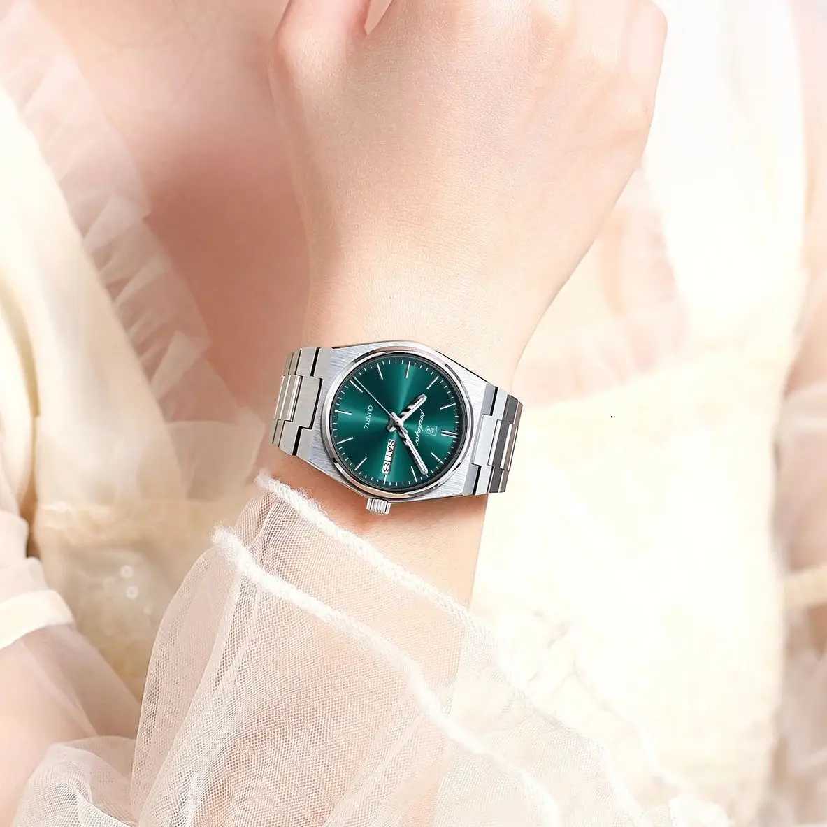 POEDAGAR Elegant Woman Quartz Watch Waterproof Luminous Date Week Womens Watches Stainless Steel Luxury Ladies Wristwatch Reloj W250724