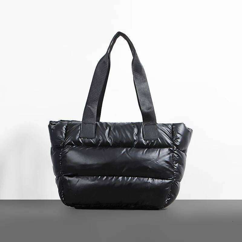 Cotton Filling Tote Designer Quilted Casual Handbag For Women Light Travel Shoulder Bag Fashion Crossbody Ladies Bags