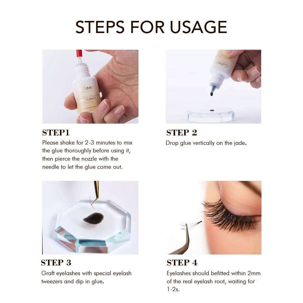Gollee 1s Dry Mixed floral fragrance Eyelash Extension with Bonder Glue Lash Fast Accelerator Waterproof Bond X250724