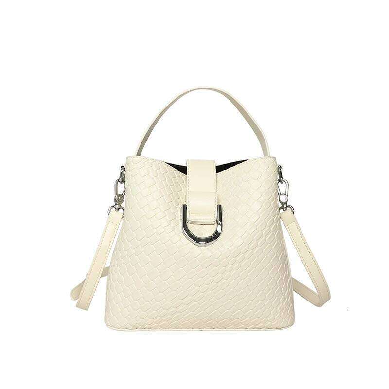 Lanjia- Design Handbag Fashionable Women Chain Strap Shoulder Elegant Vintage Zipper Crossbody Large Woven Capacity Bucket Bag 1D10e