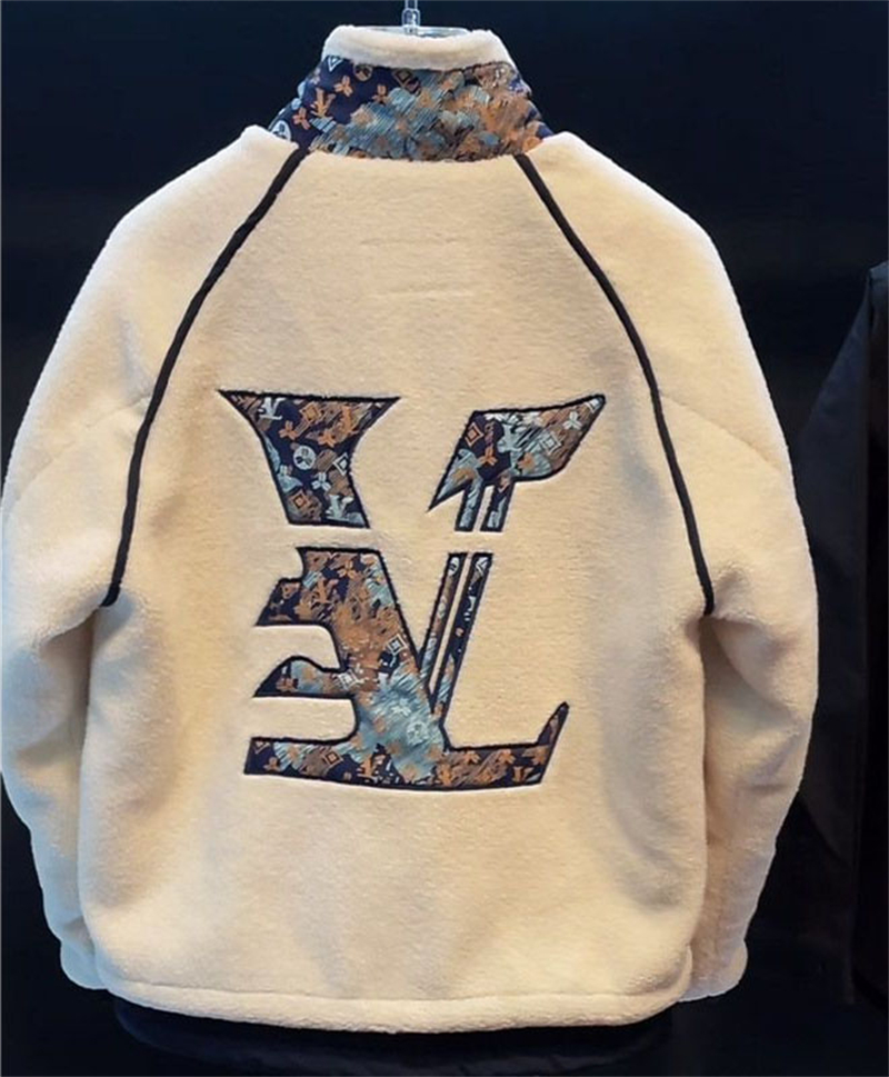 Free shipping designer fashionable mens winter fleece jacket warm and loose long sleeved cotton