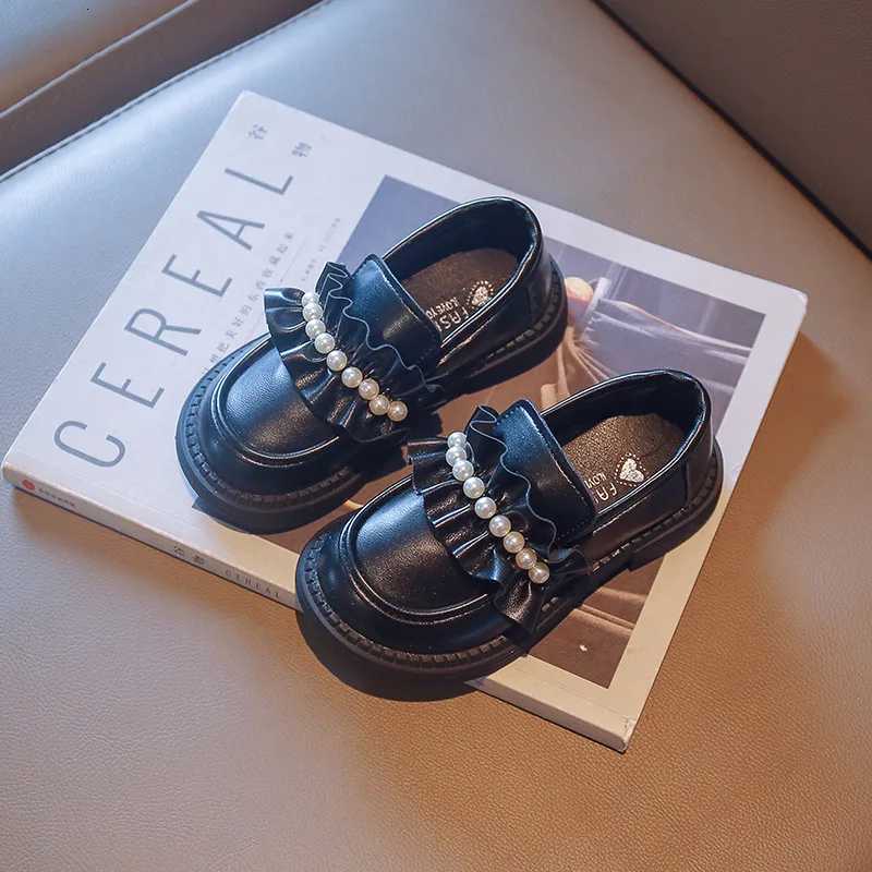 Kids Fashion Loafers Childrens British Style Leather Shoes Toddlers Girls Flat Shoes with Pearls Elegant Princess Shoes XJ250724