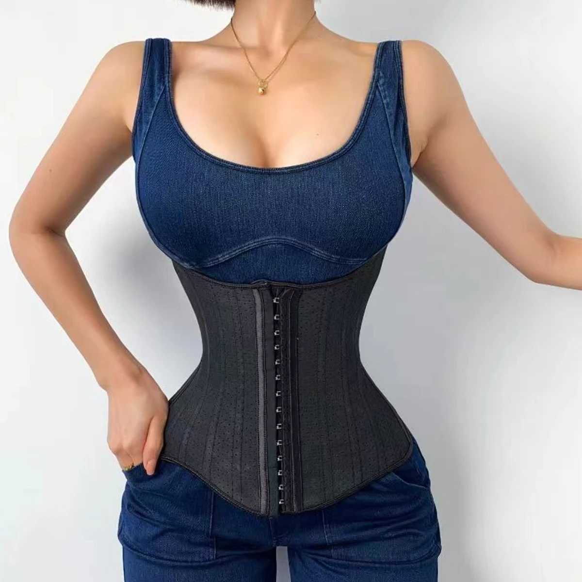 Latex Body Shaper Belt for Women Three-Breasted Buckle Waist Fitness Compression Belt High Elastic Shaping Waist W250724