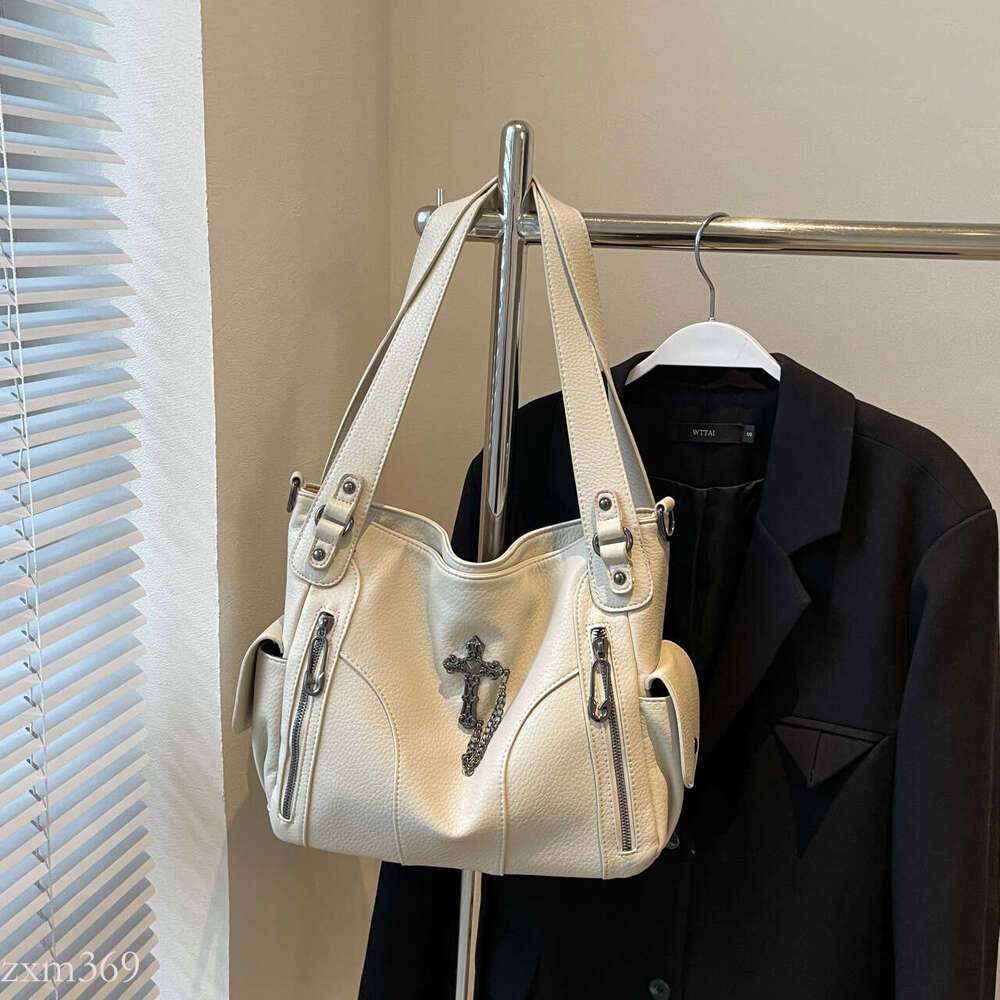 Autumn Winter Tote Crossbody Women Versatile High-end Large Capacity Motorcycle Style Handbag Shoulder Bag