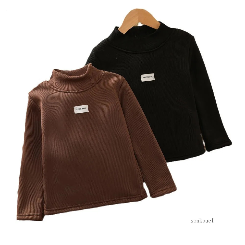 Childrens Autumn Winter Half High Neck Pullover Long Sleeve Bottom Shirt Kids Baby Boys Girls Clothing Tops 250724