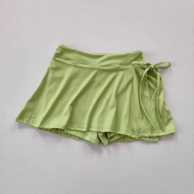 Sports Yoga Skirt Badminton Tennis Skirt Pants Half-body Quick Drying Pocket Skirt Side Split Strap Skirt Pants For Outwear XJ250724