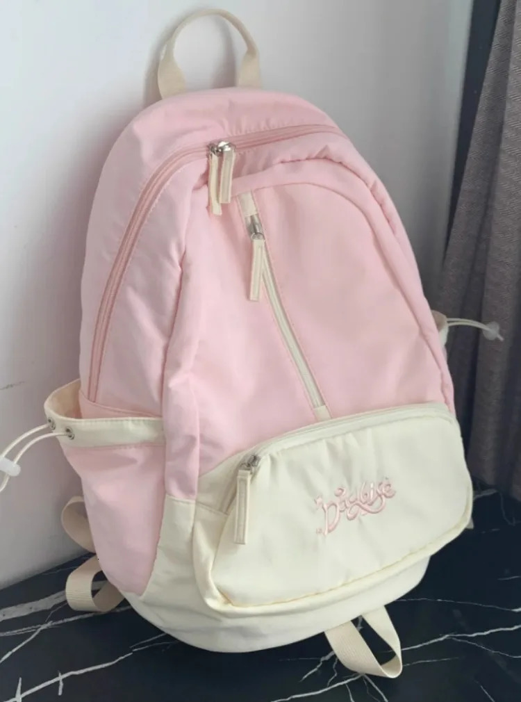 Patchwork Contrast Color Preppy Zipper Backpack Sweet Y2k Aesthetic Chic Fashion Backpacks High-capacity Casual Schoolbags Women 250723