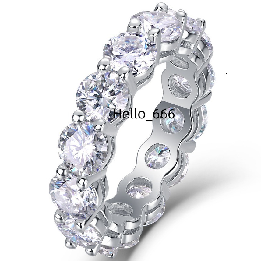 Custom Moissanite Diamond WomenS Eternity Band Rings Moissanite Jewelry S925 Sterling Silver Engagement Diamond Promise Rings