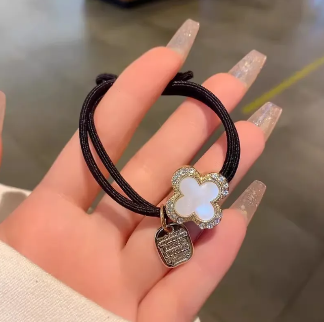 High-Value Flower Shiny Diamond Hair Tie High Elasticity Hair Band Stylish Hair Rope Ins Fashion Bun Hair Ring Hair Accessories