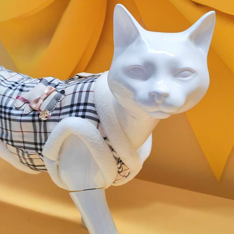 New Winter Vest British Plaid Ragdoll American Shorthair Pet Clothes Cat Supplies