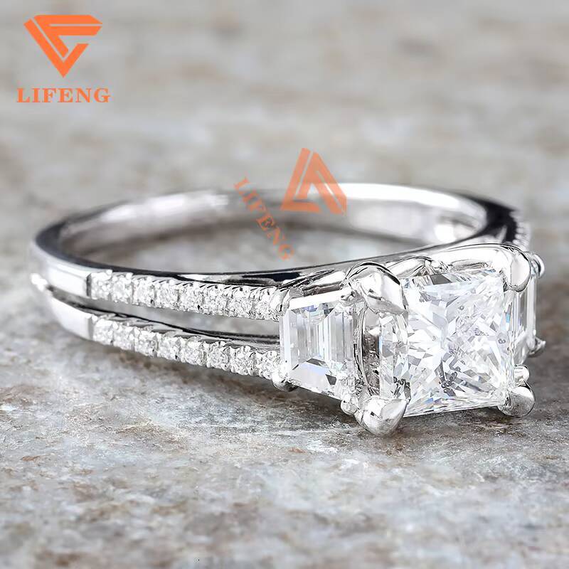 Customize Women Fashion Marquise Round Cut 925 Silver Engagement Ring Moissanite Synthetic Diamond Engagement Wedding Rings