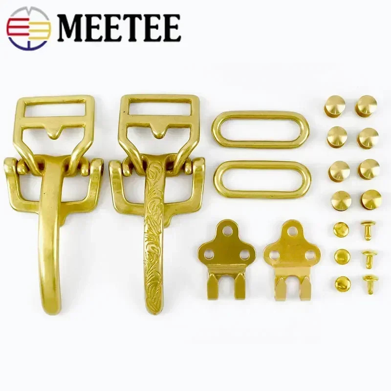 1Set=4Pcs 38mm Metal Buckle for Men Belt Rivet Screws Clasp Waistband Jeans Bag Connection Hook DIY Leather Craft Accessories 250723