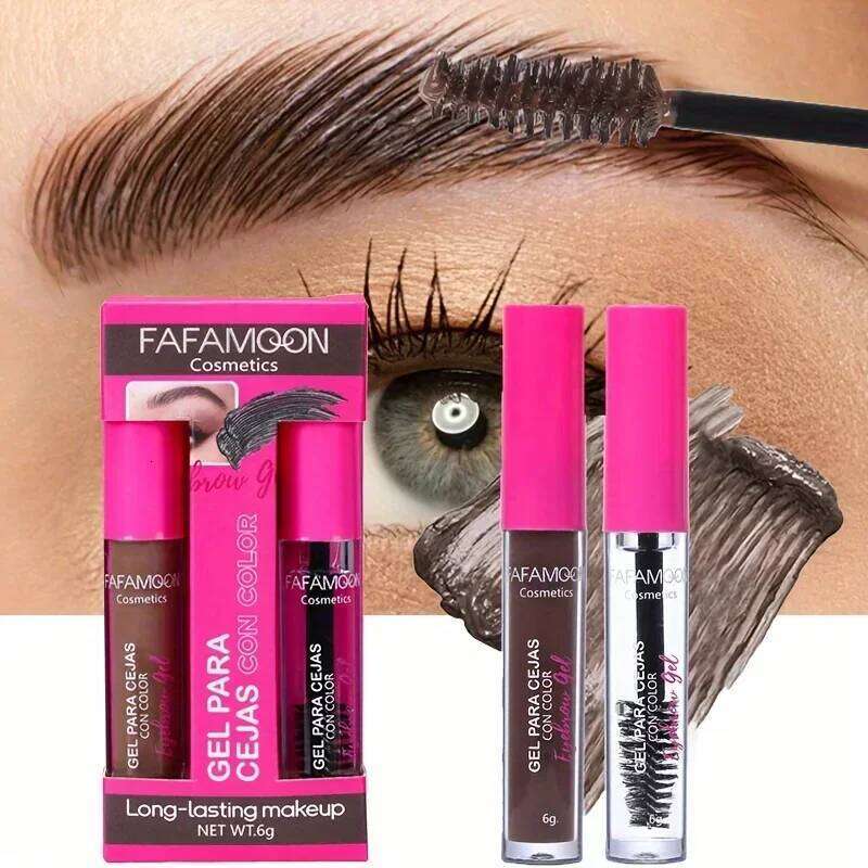 Waterproof Tinted Gel Kit, Rich Auburn & Clear Setting Brow Glue, Fast Sculpt Long-Lasting Eye Makeup X250725