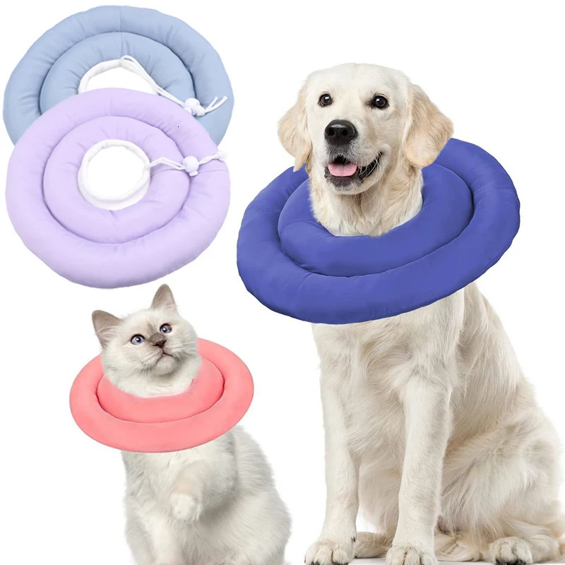 Pet Dog Cat Protection Collar Adjustable Elizabethan Collar Soft Ring Cat Dog Wound Healing Anti-Scratch Anti-Licking Headgear 250716