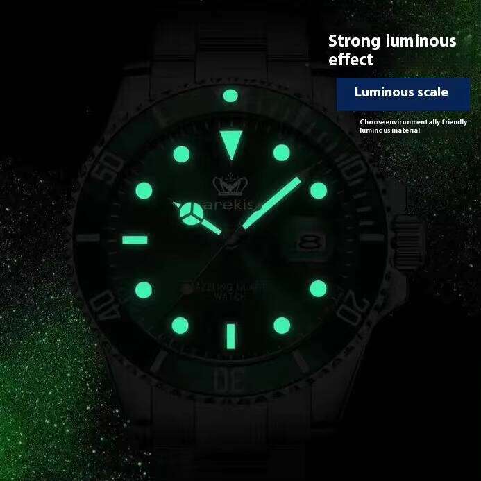 DHwatches POEDAGAR Kafeio New Men's Watch with Stainless Steel Band Waterproof Calendar Luminous Tremolo Student Charm-Hot Selling on