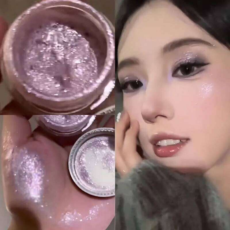 Sparkling Glitter Liquid Gel Eyeshadow Metallic Sier White Highlighter Sequins Shadow Waterproof Shiny Silkworm Eye Makeup X250723 X2