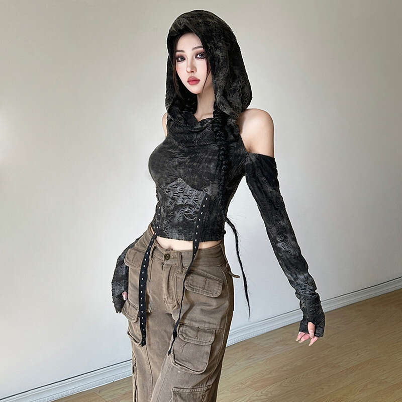 2023 Autumn Winter New Women's Street Fashion Solid Color Sexy Long Sleeve Off-Shoulder T-Shirt 659
