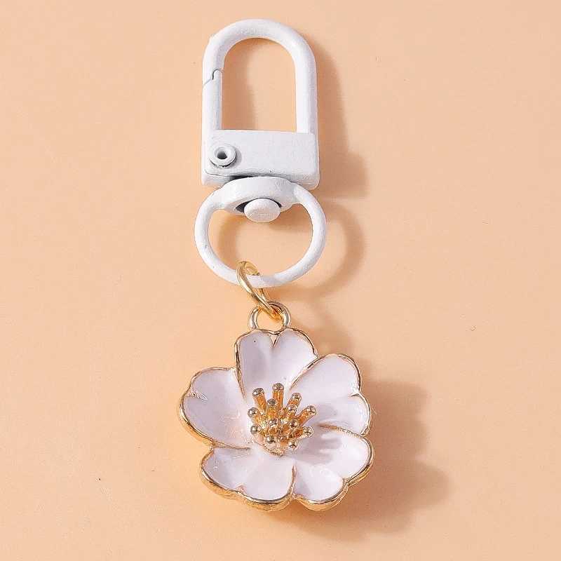 Cute Enamel Candy Color Flower Keychain Women Girl Key Ring Pendant Handbag Decor Diy Handmade Jewelry Gift 250715