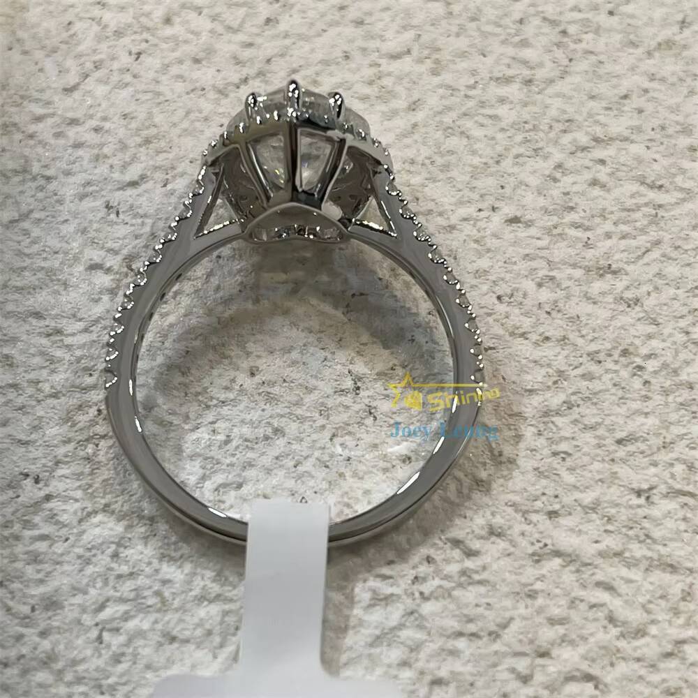 Women Jewelry Classic Wedding Ring Heart Shape Halo 2CT S925/10K Solid Gold Moissanite Ring Engagement