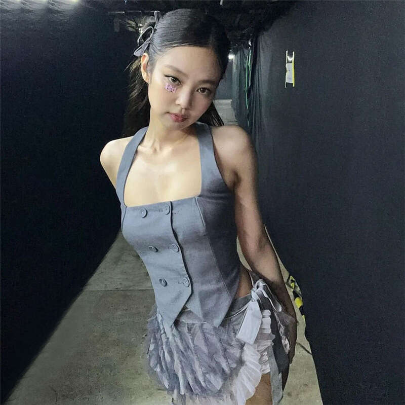 2023 Spring New Women's Solid Color Slim Street Fashion Halter Sexy Backless Tank Top 32a