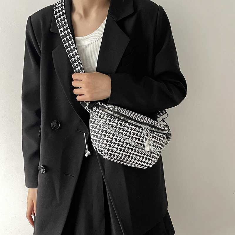 houndstooth CH Bag Fi Chain Waist Bag For Women CH Bags Quality PU Leather Fanny Pack Designer Shoulder Crossbody Bag Y250724