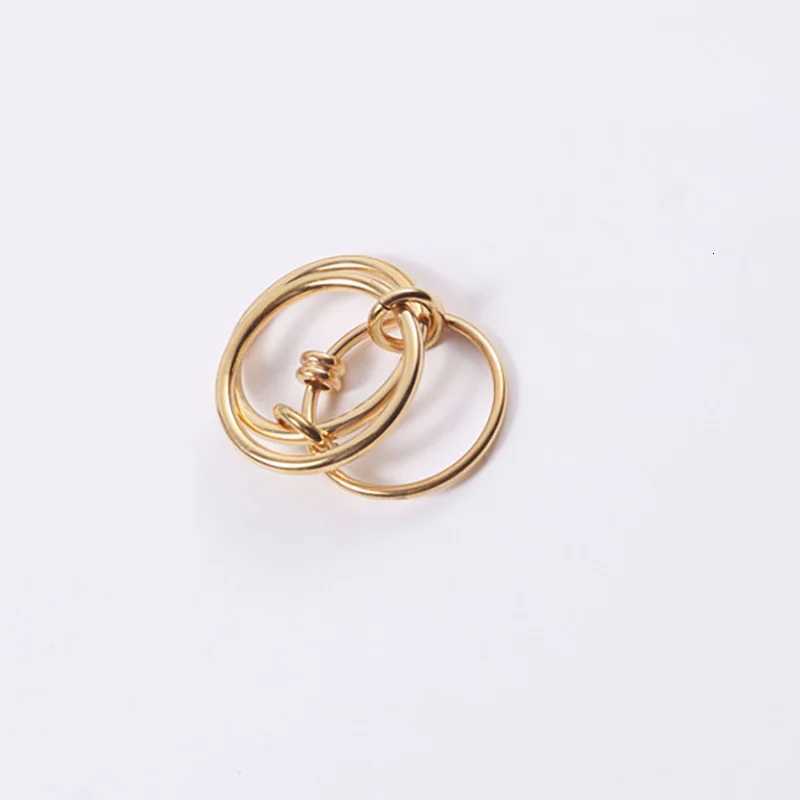 E. B.belle multi-layer chain index ring suitable for women lead-free nickel stainless steel gold-plated ring W250417