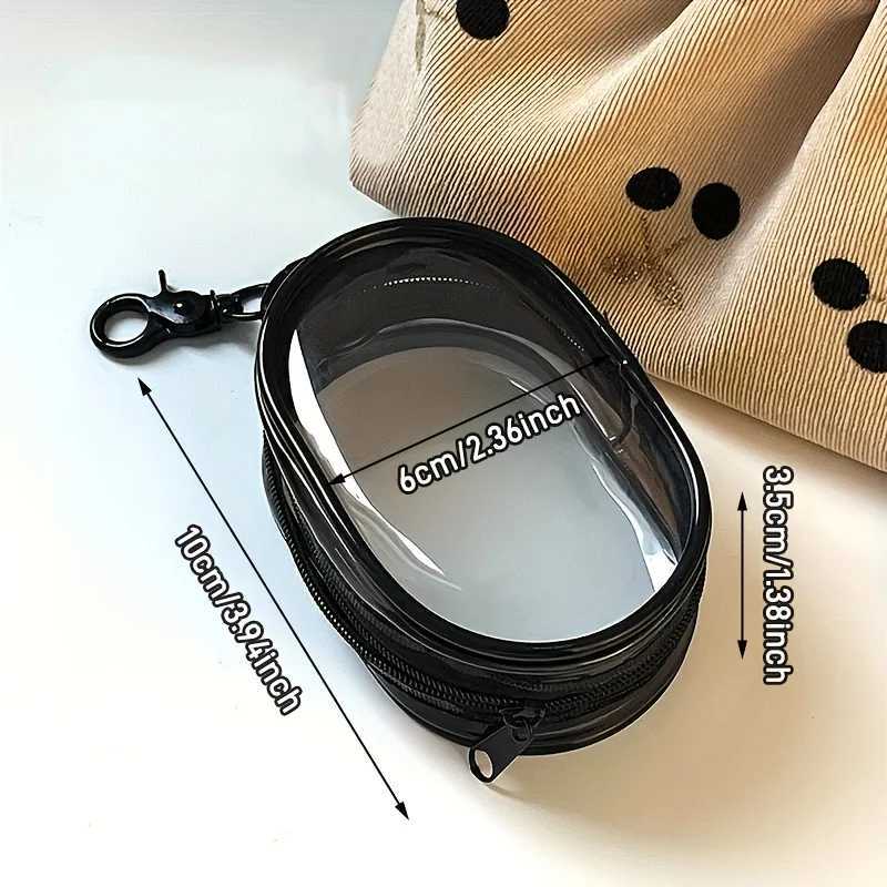 New Portable Clear Figure Display Keyring Bag Waterproof Pvc Oval Hanging Blind Box Storage Bags Keychain Organizer Case 250715