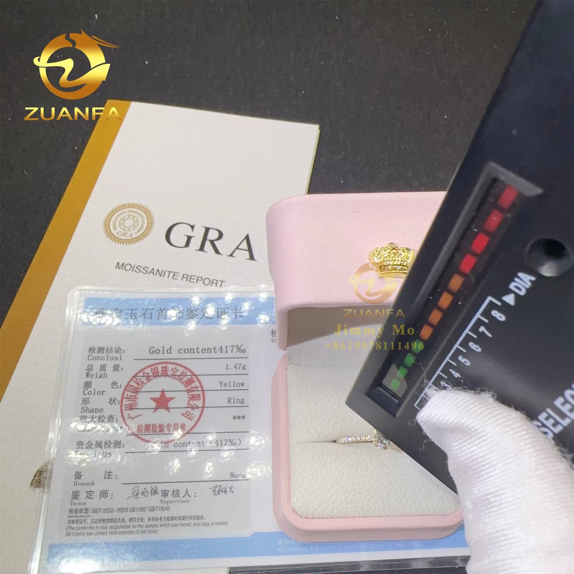 10k 14k 18k Yellow Gold 1ct Iced Crushed Oval Moissanite Diamond Engagement Wedding Band Ring Anniversary Gift GRA Certificate