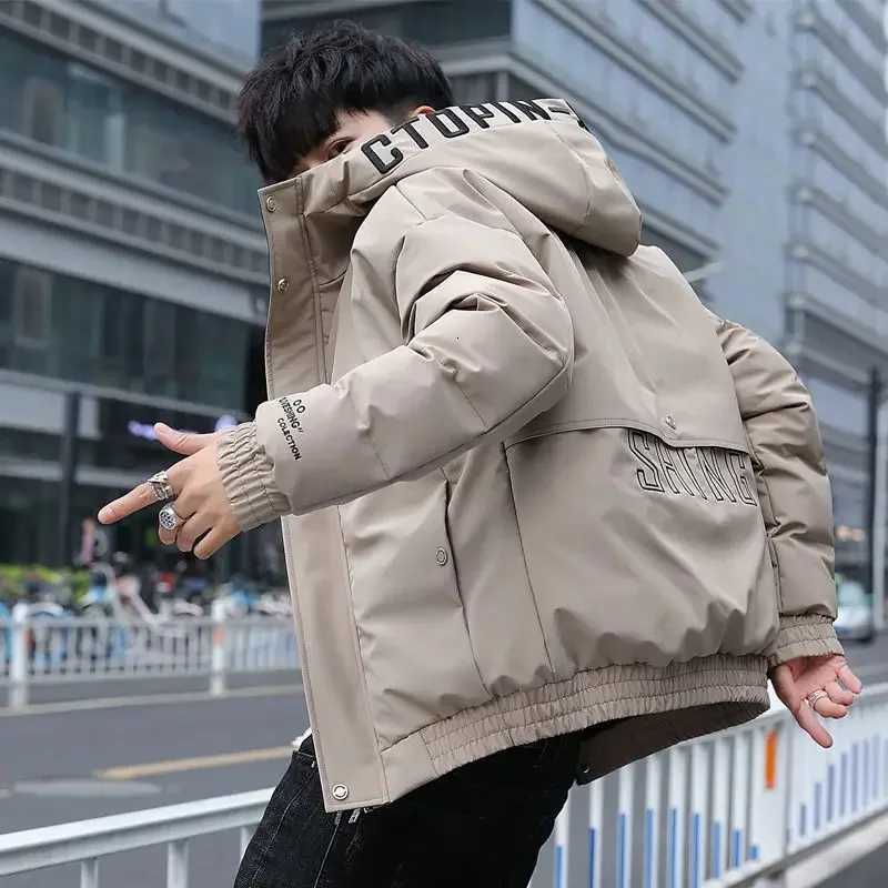 Male Padded Coats Hooded Parkas Casual Mens Down Jacket Short Padding Youthful Clothes New External Winter Quilted Fashion 2024 X2507251