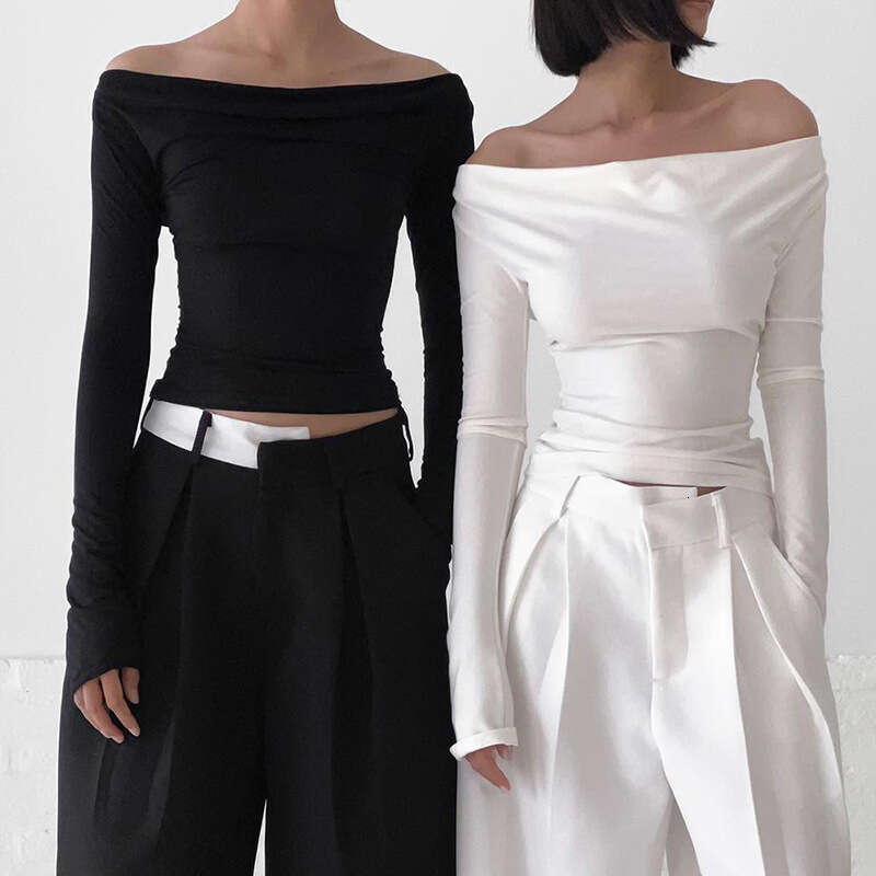 Y23tp409 Women's Fashion Autumn Winter New Solid Color Swing Collar Long Sleeve Backless Tie Sexy Top T-Shirt For Women B5