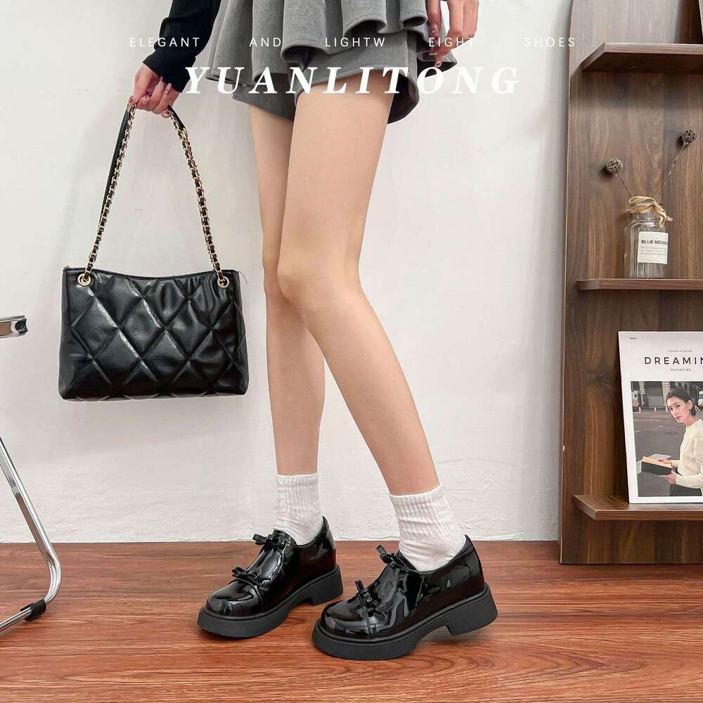 Petite Thick-Soled Height-Increasing Single for Outdoor Wear, High-End Feel, 2025 Korean Version Mary Jane Shoes, Women's Campus Style Uniform Le