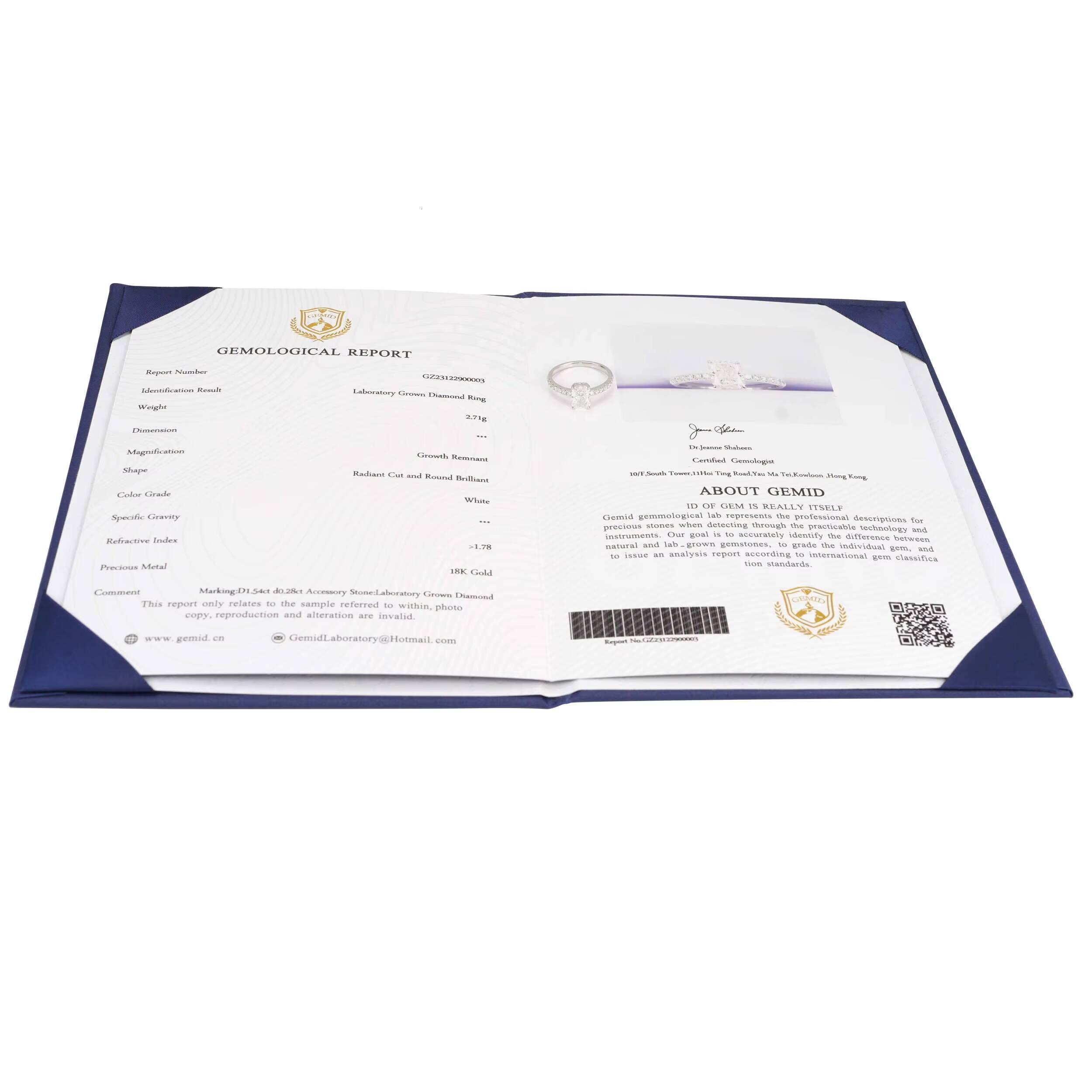 Emerald Cut 1.5ct VVS1 Lab Grown Diamond CVD Mirco Pave Engagement Ring 18K Solid Gold Wedding Ring