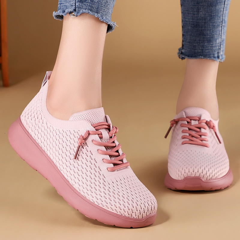 Women's Versatile New Soft Sole Casual Shoes Fashion Trend Mesh Breathable Couple Sneakers ddmythur